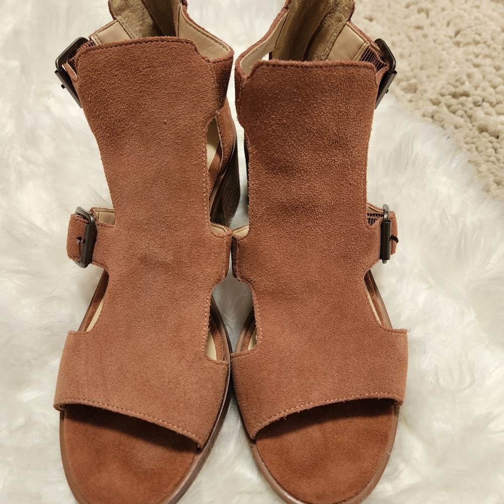 Sole Society/Mauve Heeled Sandals - Picture 1 of 8